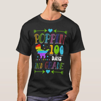 Camiseta Poppin 100 Dias Classe segundo Escola Primária T-R