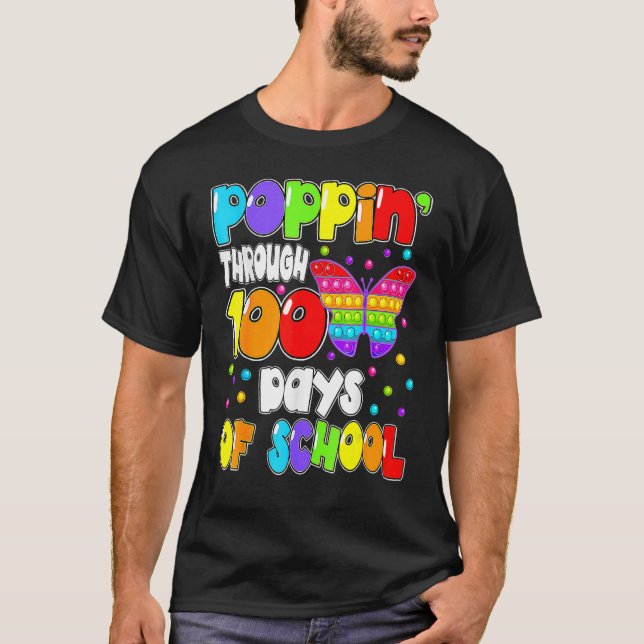 Camiseta Poppin Durante 100 Dias De Fidget De Borboleta Esc (Frente)