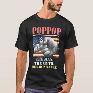 Camiseta Poppop o homem O mito a má influência americana