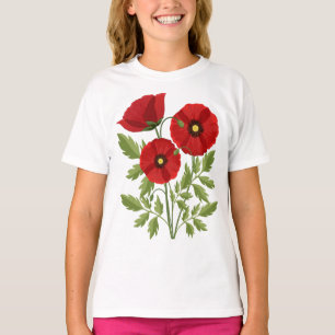 Camiseta Poppy alegre Flores de Verão
