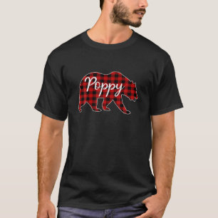 Camiseta Poppy Bear Buffalo Xadrez Família de Natal Pajama