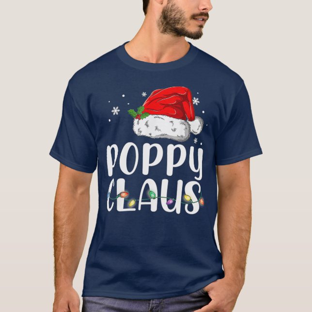 Camiseta Poppy Claus Papais noeis Família de Natal Correspo (Frente)