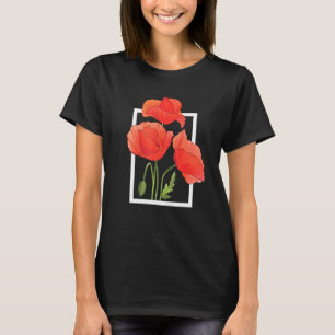 Camiseta Poppy Flowers Watercolor - Amor natural no verão