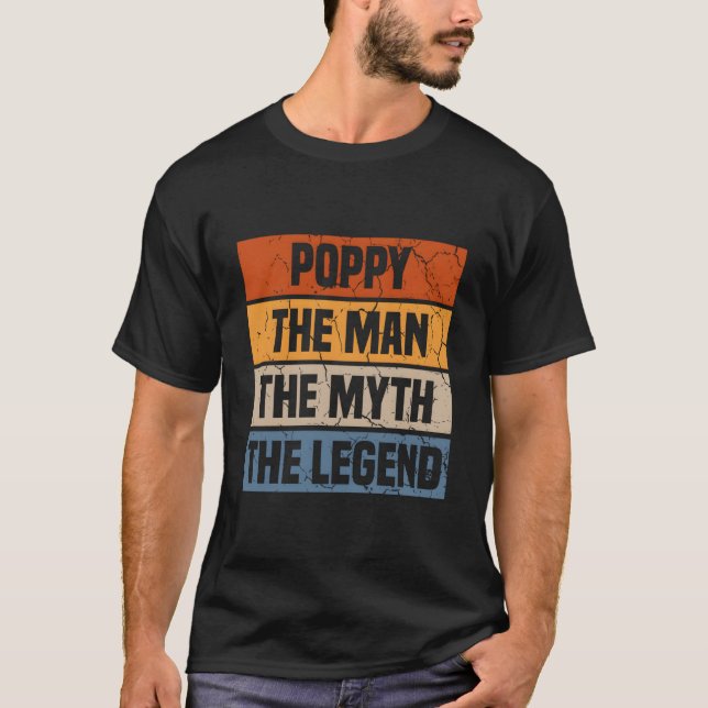 Camiseta Poppy The The Myth The Legend Grandfather Father'S (Frente)