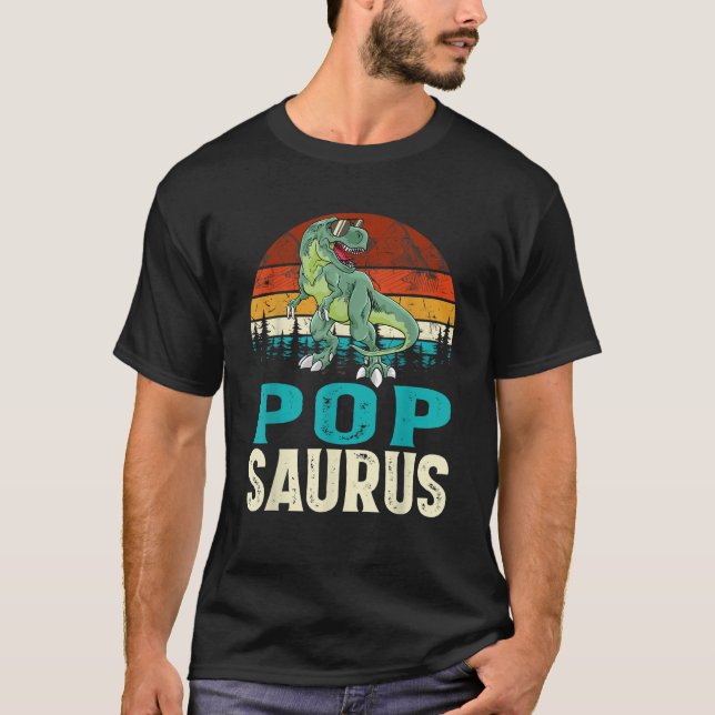 Camiseta Popsaurus T Rex Dinossaur Funny Pop Saurus Família (Frente)