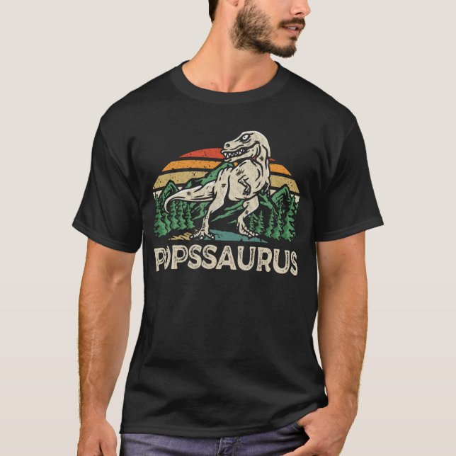 Camiseta Popssaurus Dinossaur Avô Dia de os pais Saurus (Frente)