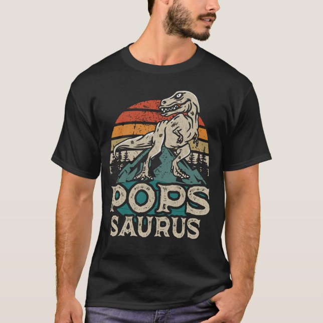 Camiseta Popssaurus Dinossaur Avô Dia de os pais Saurus (Frente)