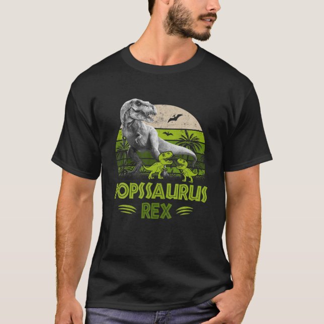 Camiseta Popssaurus Rex T Rex Dinossaur Dia de os pais (Frente)