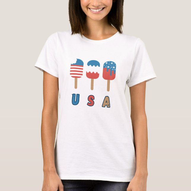 Camiseta Popules do Dia da Independência dos EUA Patriot Ju (Frente)