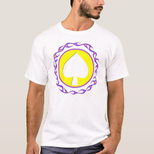 Camiseta Póquer da pá/t-shirt flamejantes do jogador