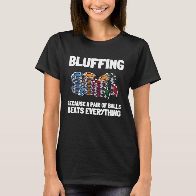 Camiseta Pôquer Texas Holdem e Jogos de Cassino Omaha (Frente)