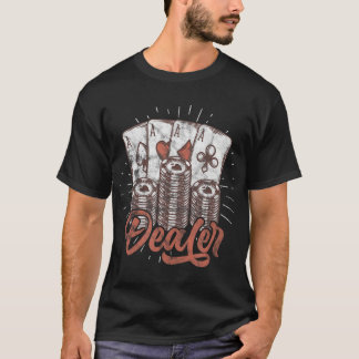 Camiseta Pôquer vendedor de casino vendedor de poker Chips 