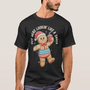 Camiseta Por Aqui Parecendo Uma Iguaria Natal Divertido De