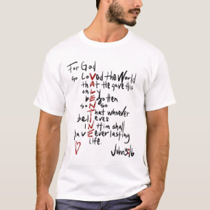Camiseta Por Deus Amou Tanto o Mundo Versículo da Bíblia Je