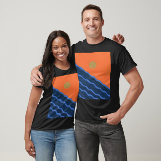 Camiseta Pôr do sol abstrato sobre as ondas do oceano
