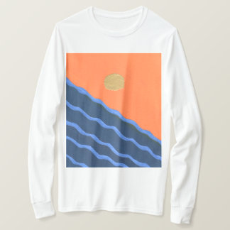 Camiseta Pôr do Sol Abstrato Sobre Ondas do Oceano