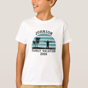 Camiseta Pôr do Sol da Palmeira Vintage Férias Personalizad