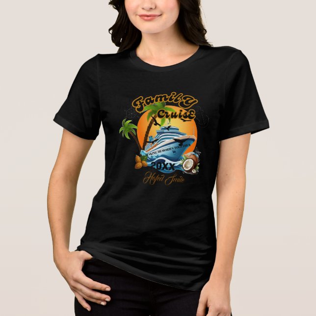 Camiseta Pôr do sol da viagem em família personalizada em n (Frente)