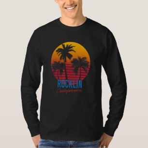 Camiseta Pôr do sol das palmeiras vintage Rocklin Califórni