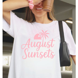 Camiseta Pôr do sol de agosto Palmeira Verão