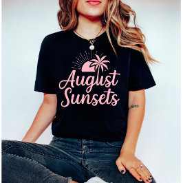 Camiseta Pôr do sol de agosto Palmeira Verão