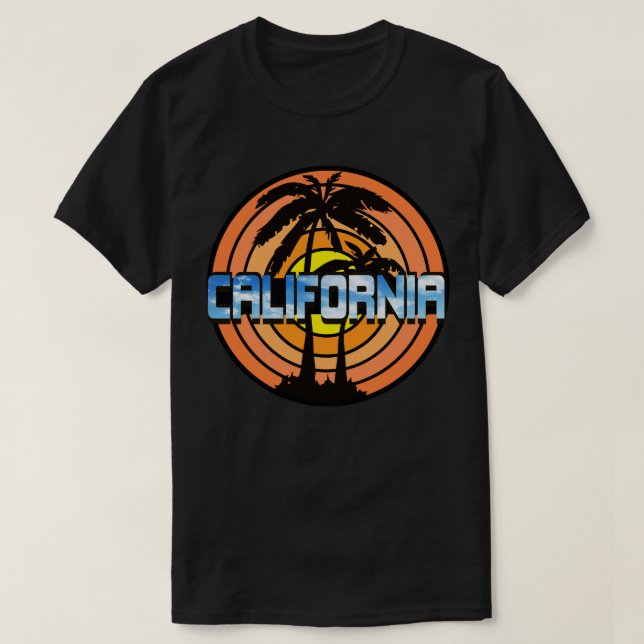 Camiseta Por do sol de Califórnia (Frente do Design)