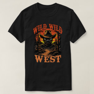 Camiseta Pôr do Sol de Cowboy do Oeste Selvagem