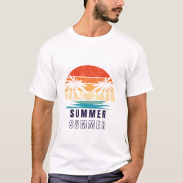 Camiseta Pôr do Sol de Verão – Desenho Tropical de