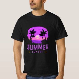 Camiseta Pôr do Sol de Verão Retro Palmeiras