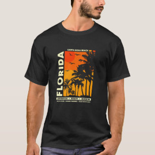 Camiseta Pôr do sol de verão vintage Santa Rosa Beach Flóri
