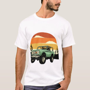 Camiseta Pôr do sol do Bronco no deserto retrô.