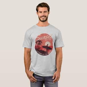 Camiseta pôr do sol do paraíso de surfe