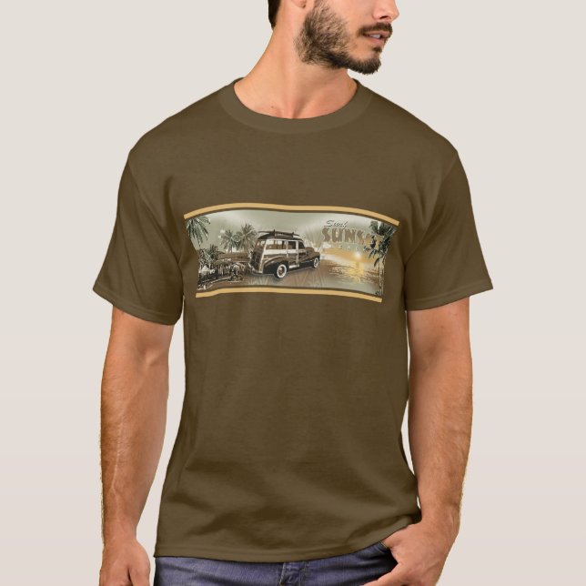 Camiseta por do sol do surf (Frente)