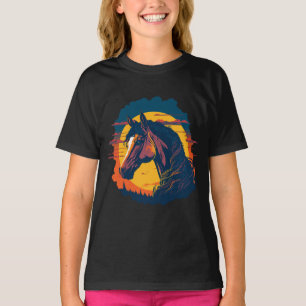 Camiseta Pôr Do Sol E Cabeça De Cavalo