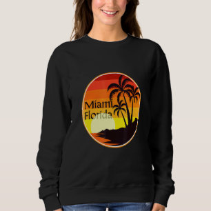 Camiseta Pôr do sol em Miami Flórida, Palmeiras, Praia, Tur