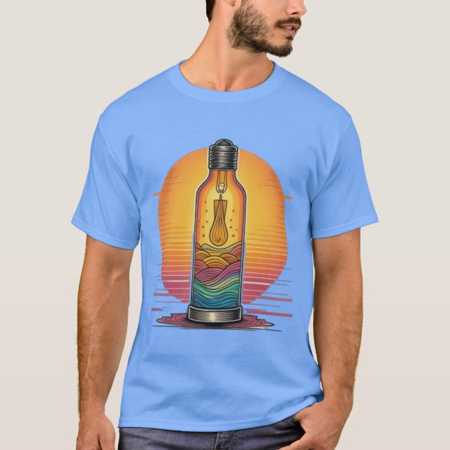 Camiseta Pôr do sol em uma lâmpada (Frente)
