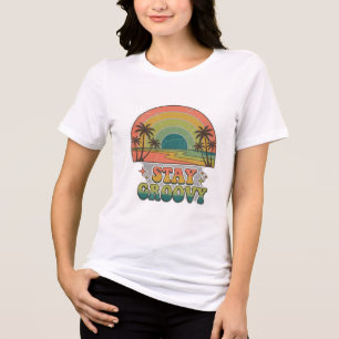Camiseta Pôr do Sol Estética Retro Vintage Fique G