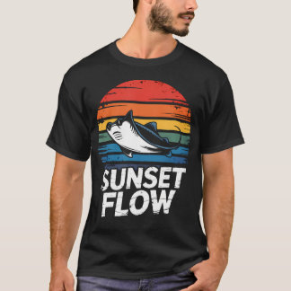 Camiseta Pôr do Sol Flow Stingray Listras Retrô Aventura Co