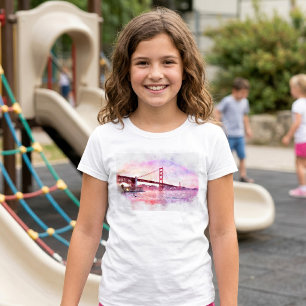 Camiseta Pôr do sol Golden Gate Bridge Pastel em São Franci