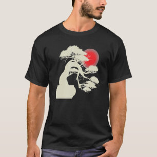 Camiseta Pôr do sol japonês Japão Árvore Bonsai Zen