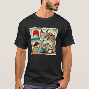 Camiseta Pôr-do-sol Japonês Monte Fuji Selos Macarrão Lince