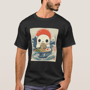 Camiseta Pôr-do-sol Japonês Mt. Fuji Amante de Macarrão Foc