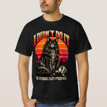 Pôr do sol laranja retrô Maine Coon Humor de gato 