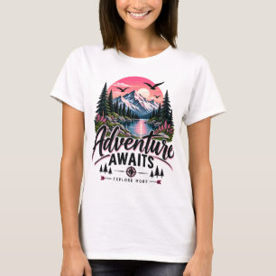 Camiseta Pôr do Sol Montanha Aventura Espera   Ao 