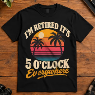 Camiseta Pôr do Sol na Aposentadoria Estou Aposentado 5 Hor