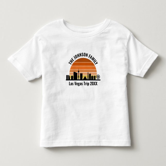 Camiseta Pôr do sol na Las Vegas Strip Férias Personalizada (Frente)