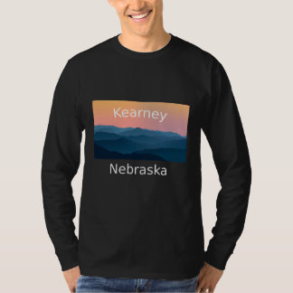 Camiseta pôr do sol na montanha da cidade natal Kearney Neb