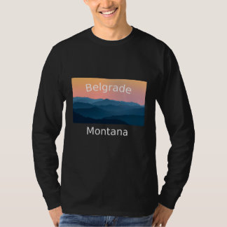Camiseta Pôr do sol na montanha de Belgrado Montana pátria
