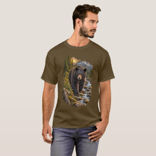 Camiseta Pôr do sol na natureza selvagem do riacho da monta