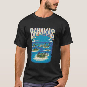 Camiseta Pôr do sol na praia com palmeiras nas Bahamas vint
